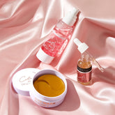 Seeking relief for dry, itchy skin? Look no further than our Hydration Bundle, designed to restore moisture and comfort to your complexion.    What's Included:    Collagen Mask: Provides hydration for a brighter, more revitalized eye area.  Rose Toner: Helps balance the skin's pH levels while providing an extra layer of moisture, leaving your skin refreshed and revitalized.  24K Gold Brightening Serum: Packed with nourishing ingredients to deeply hydrate and plump the skin, promoting a radiant complexion.